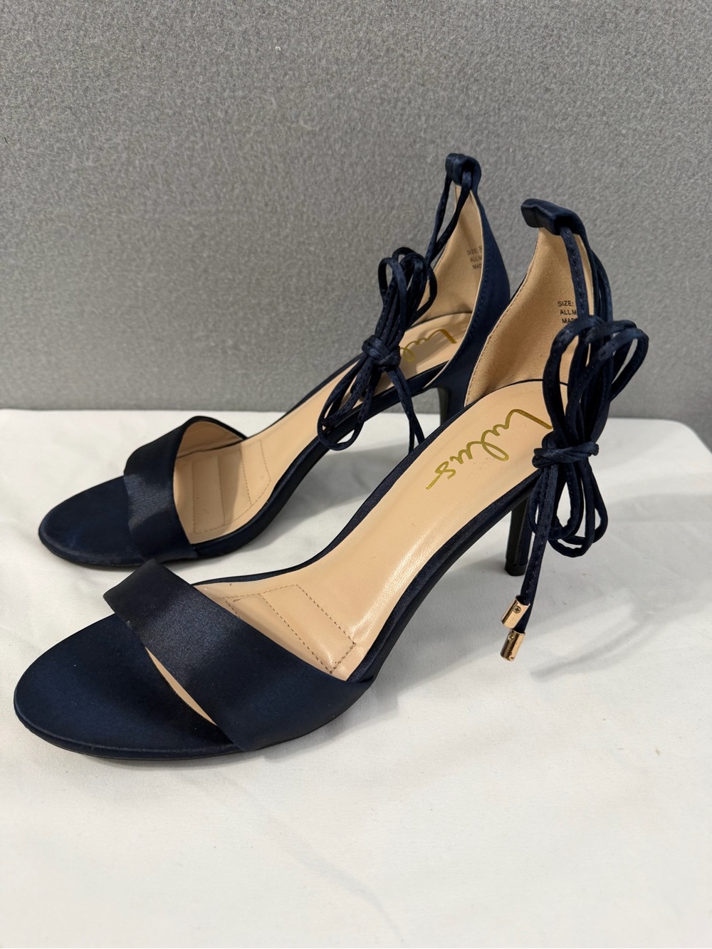 Lulus Sandals Ankle Strap Women’s s8.5 Blue Stiletto Heels Open Toe